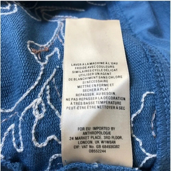 NWT Anthropologie Akemi + Kin Hildie Sequined top floral embroidered chambray - Picture 11 of 15